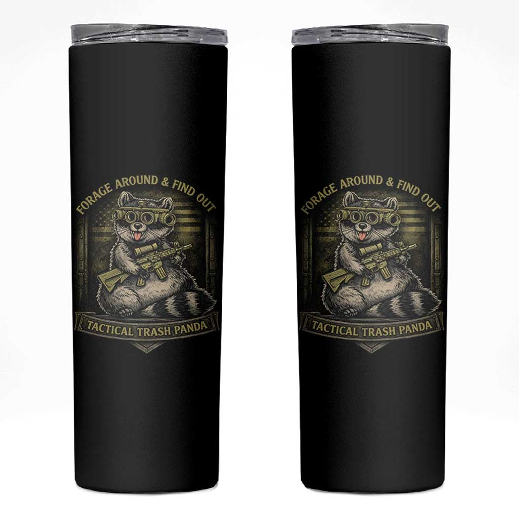 Tactical Trash Panda Skinny Tumbler Funny Raccoon Military Graphic Patriotic Veteran