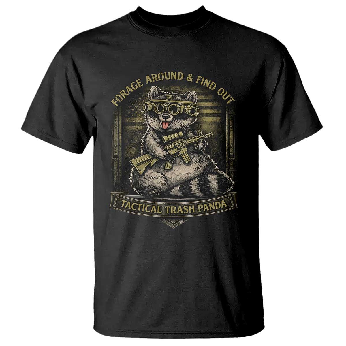 Tactical Trash Panda T Shirt Funny Raccoon Military Graphic Patriotic Veteran