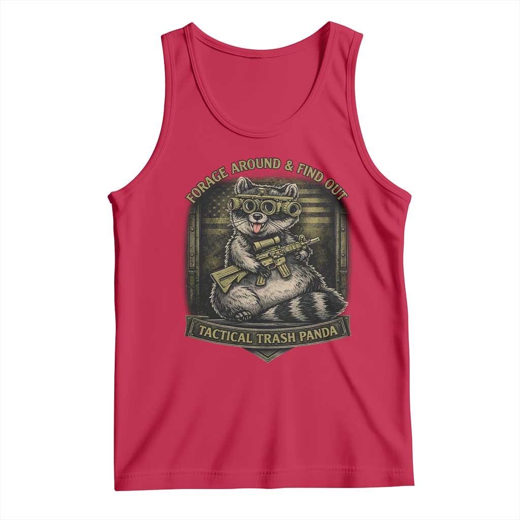 Tactical Trash Panda Tank Top Funny Raccoon Military Graphic Patriotic Veteran