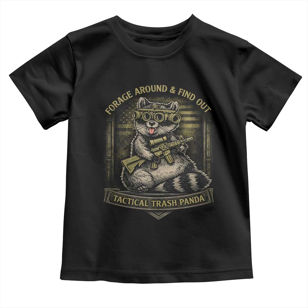 Tactical Trash Panda Toddler T Shirt Funny Raccoon Military Graphic Patriotic Veteran