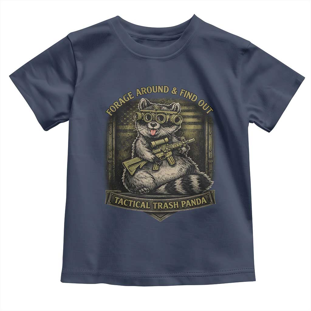 Tactical Trash Panda Toddler T Shirt Funny Raccoon Military Graphic Patriotic Veteran