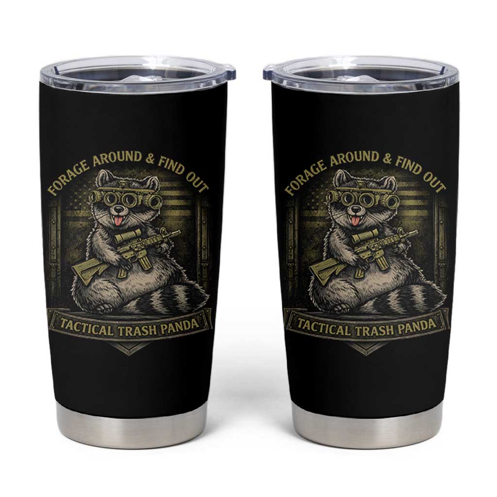 Tactical Trash Panda Tumbler Cup Funny Raccoon Military Graphic Patriotic Veteran