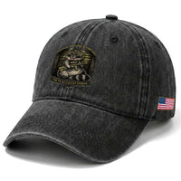 Tactical Trash Panda Washed Cotton Baseball Cap Funny Raccoon Military Graphic Patriotic Veteran