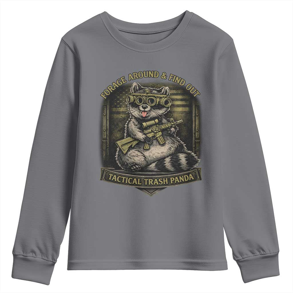 Tactical Trash Panda Youth Sweatshirt Funny Raccoon Military Graphic Patriotic Veteran