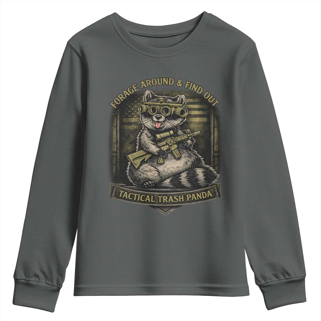 Tactical Trash Panda Youth Sweatshirt Funny Raccoon Military Graphic Patriotic Veteran