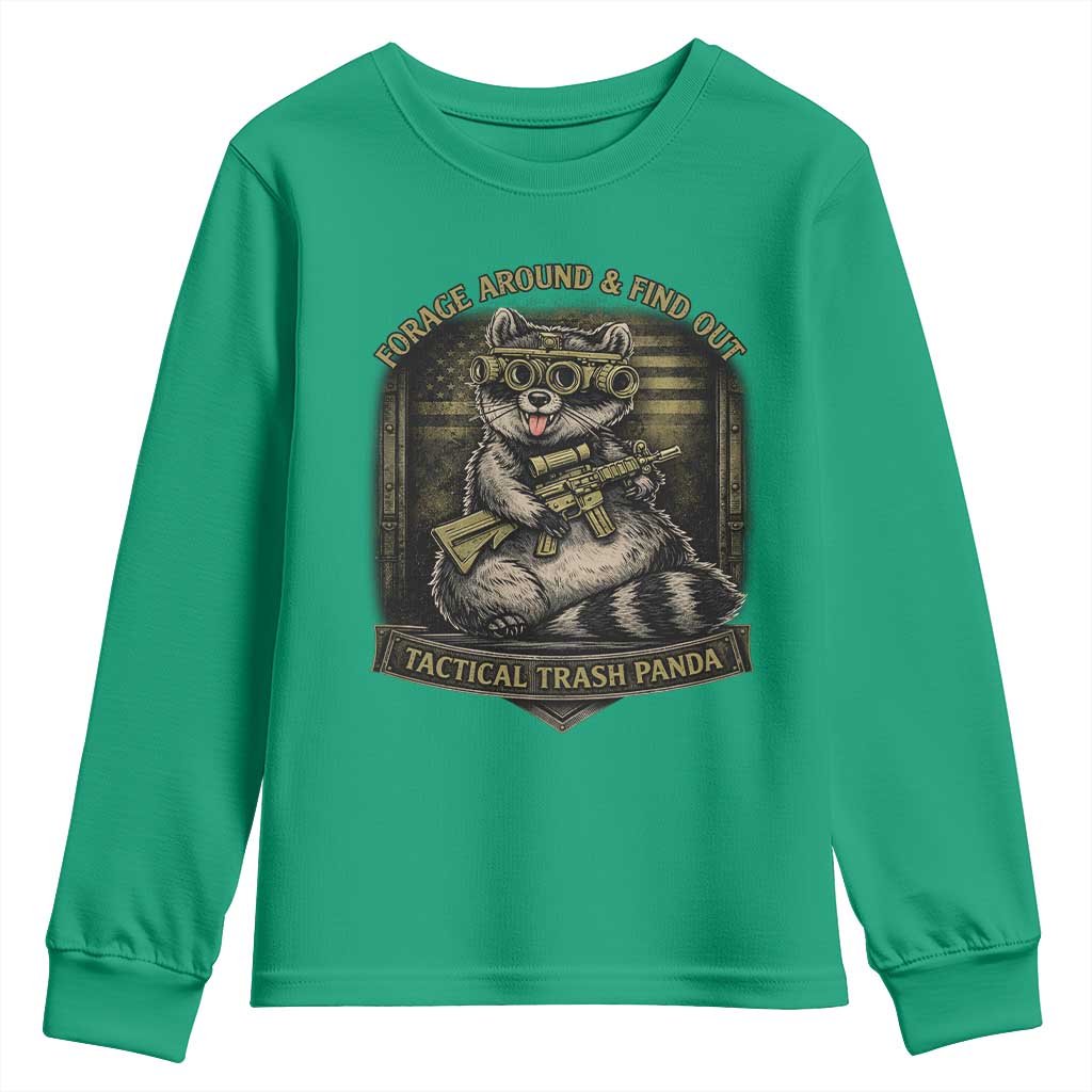 Tactical Trash Panda Youth Sweatshirt Funny Raccoon Military Graphic Patriotic Veteran