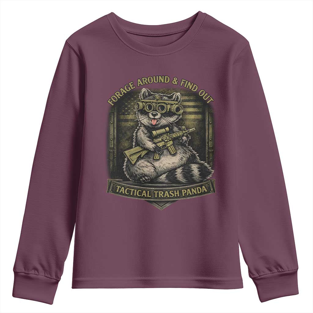 Tactical Trash Panda Youth Sweatshirt Funny Raccoon Military Graphic Patriotic Veteran