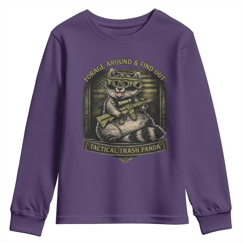 Tactical Trash Panda Youth Sweatshirt Funny Raccoon Military Graphic Patriotic Veteran