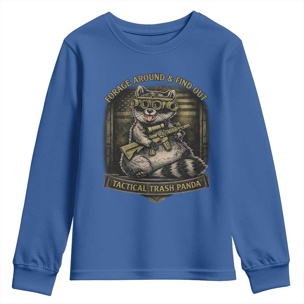 Tactical Trash Panda Youth Sweatshirt Funny Raccoon Military Graphic Patriotic Veteran
