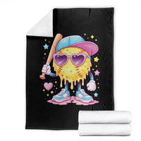 Funny Softball Drip Throw Blanket Ice Cream Sprinkles Softball Girls Kid