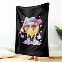 Funny Softball Drip Throw Blanket Ice Cream Sprinkles Softball Girls Kid