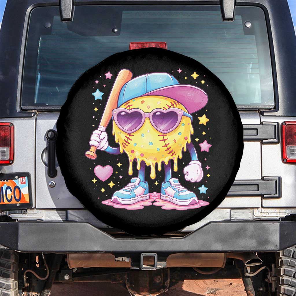 Funny Softball Drip Spare Tire Cover Ice Cream Sprinkles Softball Girls Kid