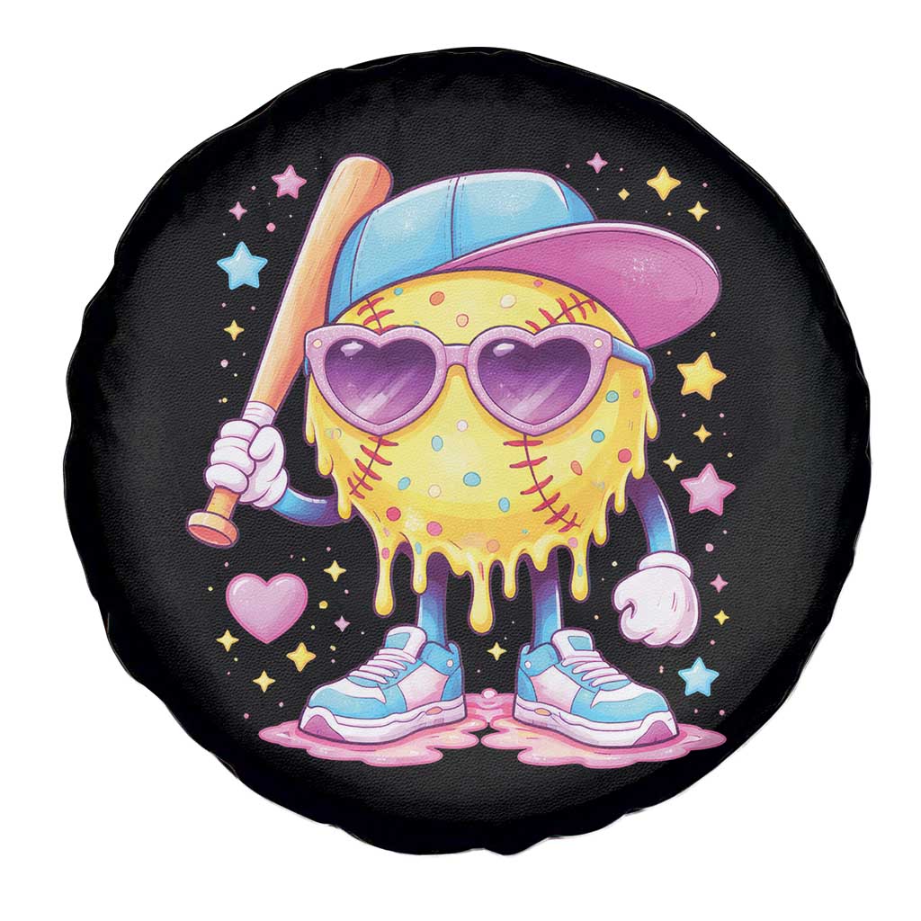 Funny Softball Drip Spare Tire Cover Ice Cream Sprinkles Softball Girls Kid