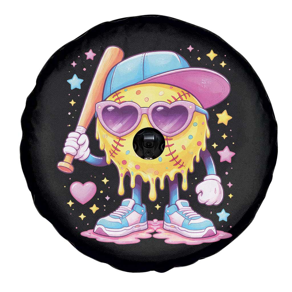 Funny Softball Drip Spare Tire Cover Ice Cream Sprinkles Softball Girls Kid