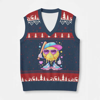 Funny Softball Drip V-Neck Knit Sweater Vest Ice Cream Sprinkles Softball Girls Kid