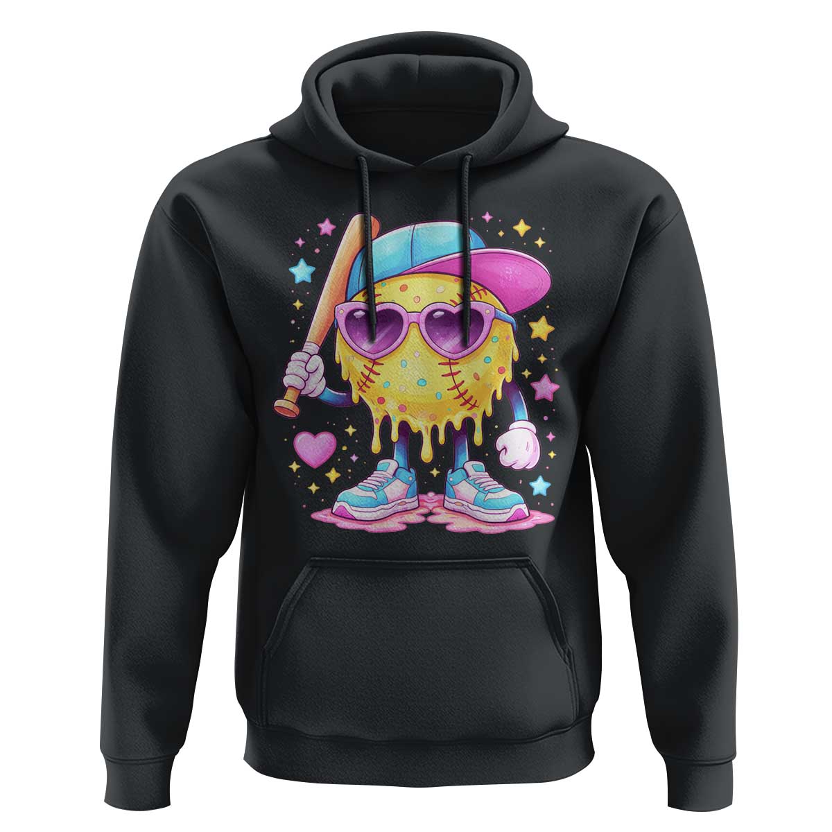 Funny Softball Drip Hoodie Ice Cream Sprinkles Softball Girls Kid