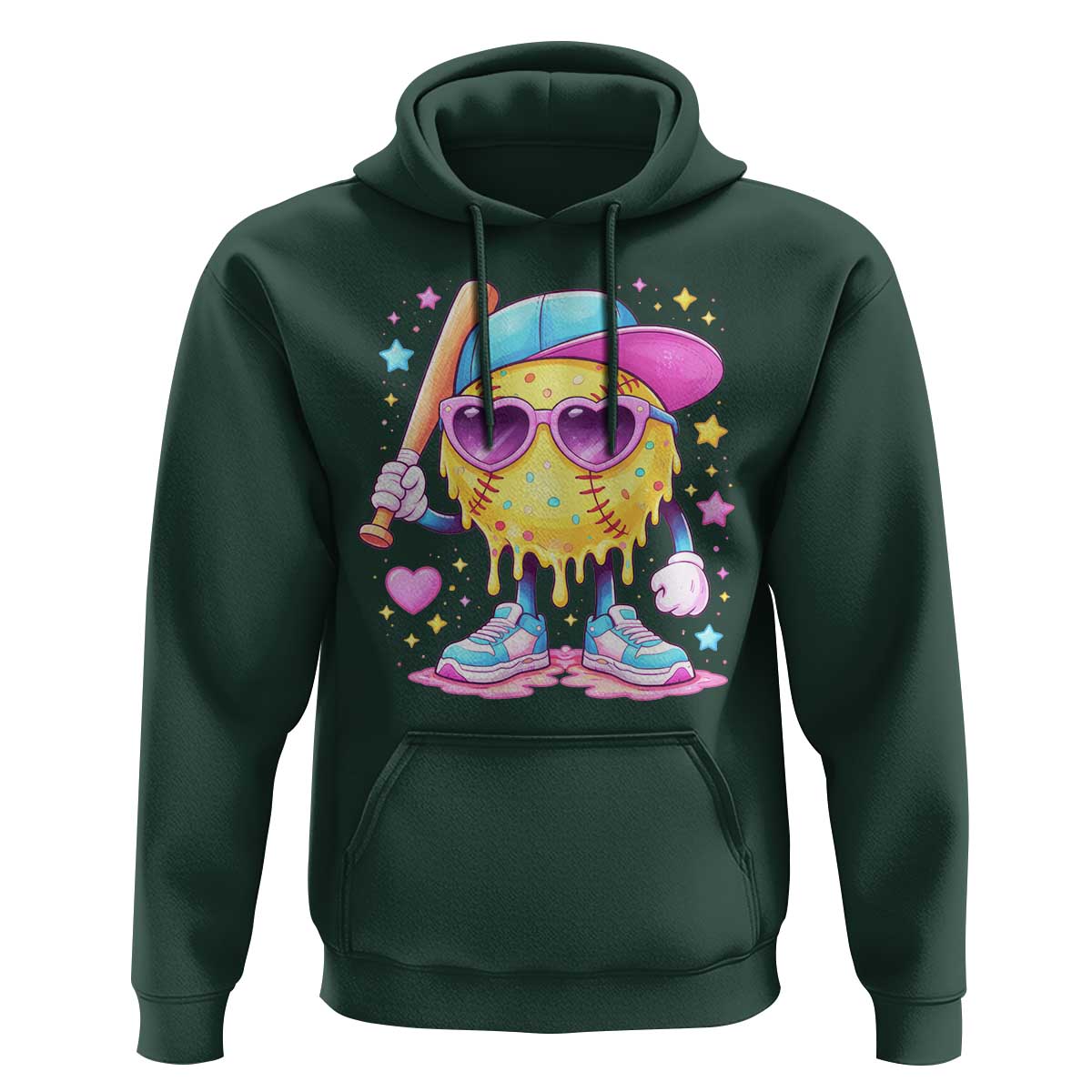 Funny Softball Drip Hoodie Ice Cream Sprinkles Softball Girls Kid