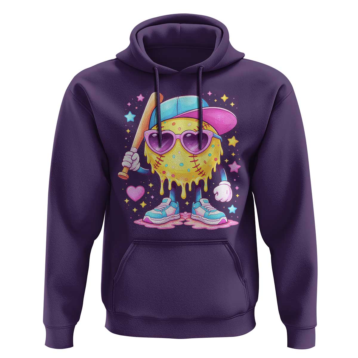 Funny Softball Drip Hoodie Ice Cream Sprinkles Softball Girls Kid