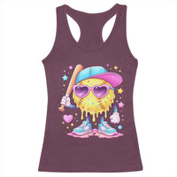 Funny Softball Drip Racerback Tank Top Ice Cream Sprinkles Softball Girls Kid