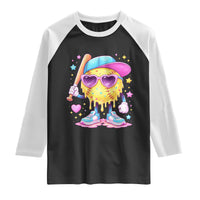 Funny Softball Drip Raglan Shirt Ice Cream Sprinkles Softball Girls Kid
