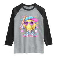 Funny Softball Drip Raglan Shirt Ice Cream Sprinkles Softball Girls Kid