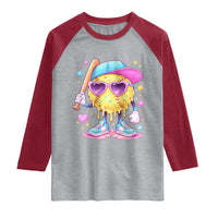 Funny Softball Drip Raglan Shirt Ice Cream Sprinkles Softball Girls Kid