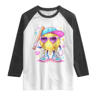Funny Softball Drip Raglan Shirt Ice Cream Sprinkles Softball Girls Kid