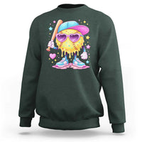 Funny Softball Drip Sweatshirt Ice Cream Sprinkles Softball Girls Kid