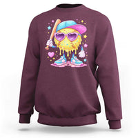 Funny Softball Drip Sweatshirt Ice Cream Sprinkles Softball Girls Kid