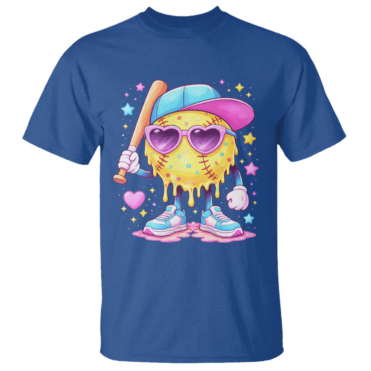Funny Softball Drip T Shirt Ice Cream Sprinkles Softball Girls Kid