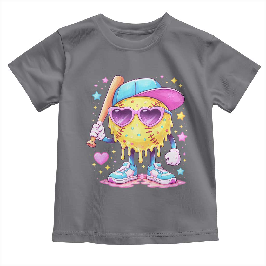 Funny Softball Drip Toddler T Shirt Ice Cream Sprinkles Softball Girls Kid