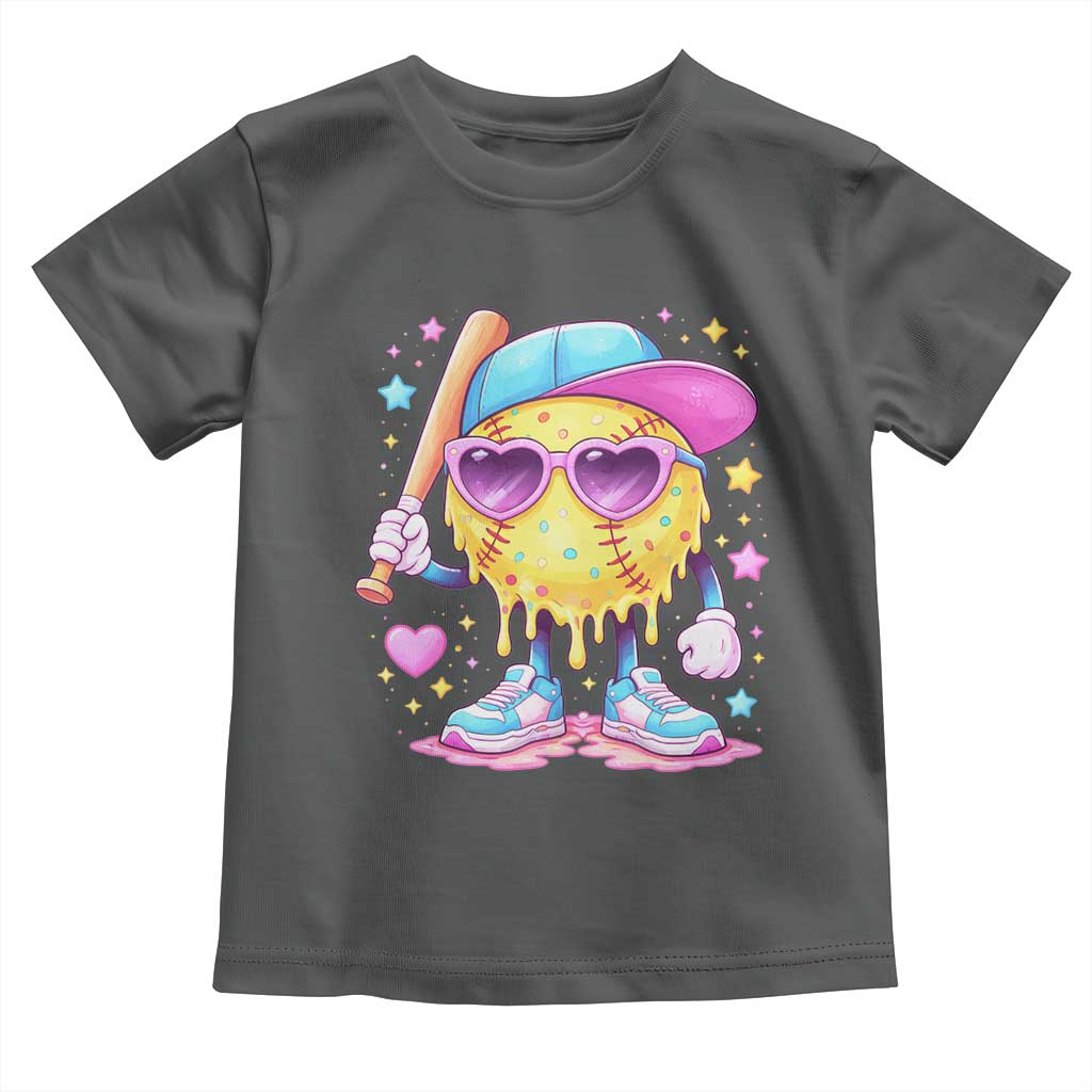 Funny Softball Drip Toddler T Shirt Ice Cream Sprinkles Softball Girls Kid