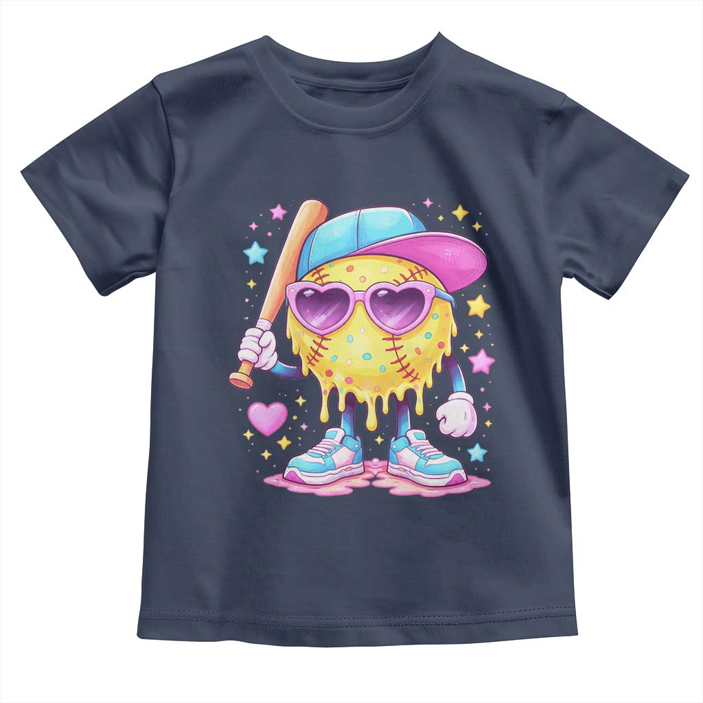 Funny Softball Drip Toddler T Shirt Ice Cream Sprinkles Softball Girls Kid