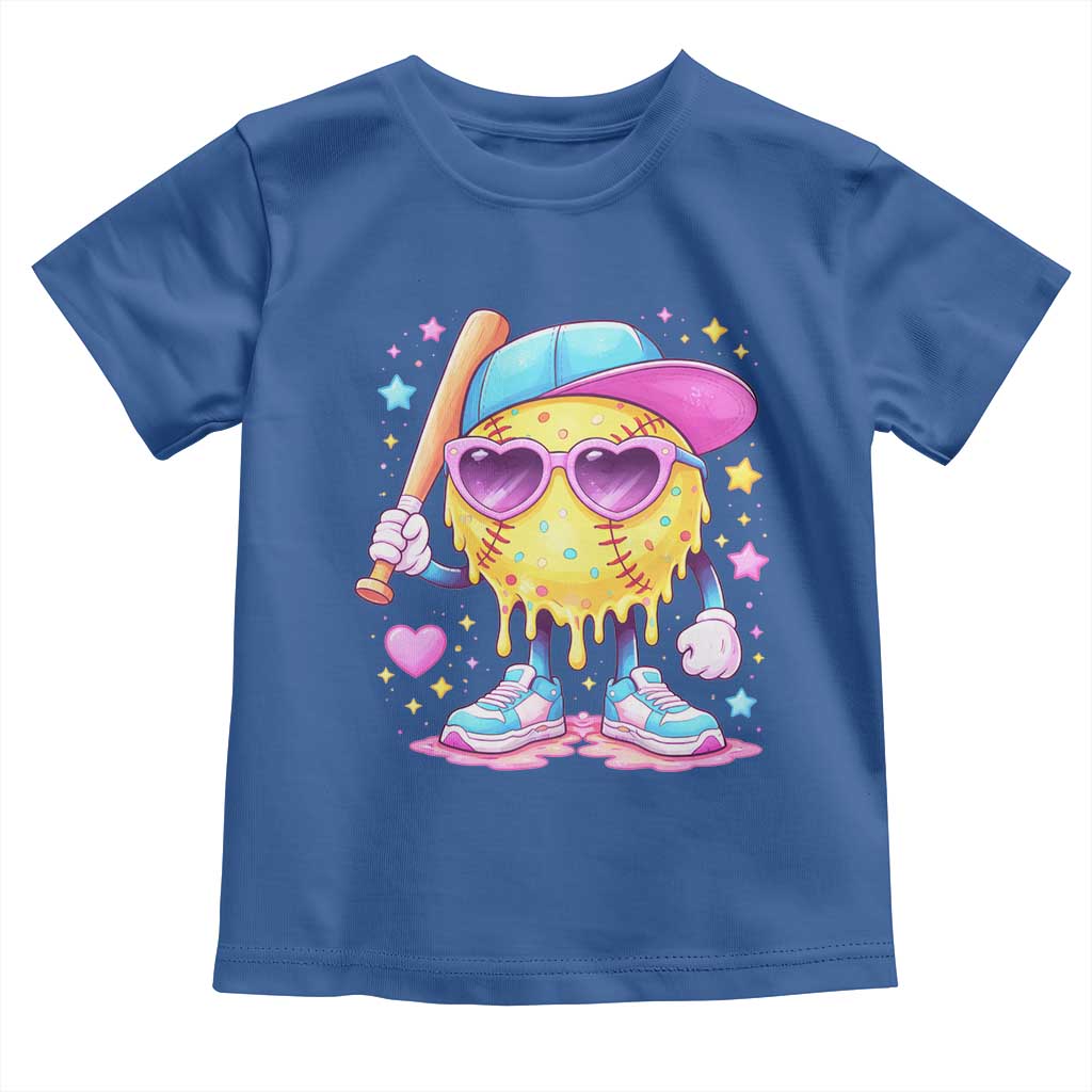 Funny Softball Drip Toddler T Shirt Ice Cream Sprinkles Softball Girls Kid