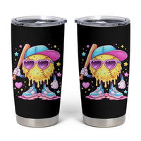 Funny Softball Drip Tumbler Cup Ice Cream Sprinkles Softball Girls Kid