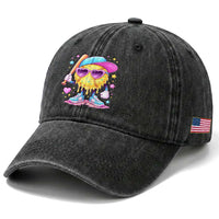 Funny Softball Drip Washed Cotton Baseball Cap Ice Cream Sprinkles Softball Girls Kid