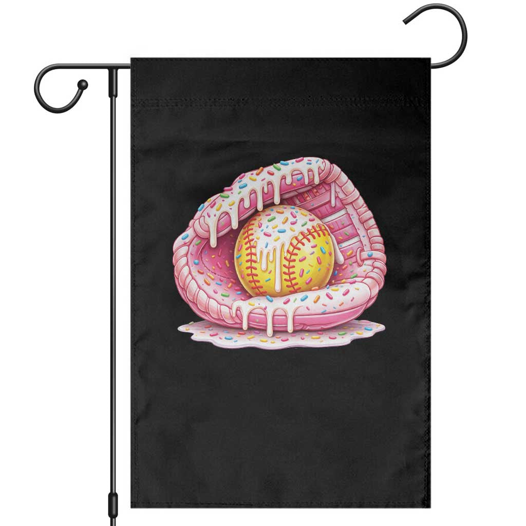 Softball Drip Garden Flag Ice Cream Sprinkles Softball Glove Girls Kid