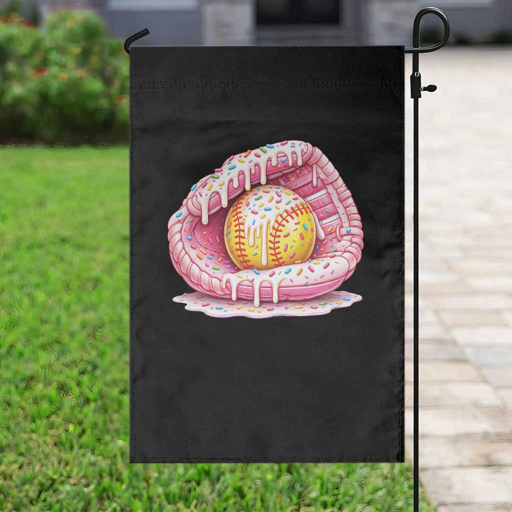 Softball Drip Garden Flag Ice Cream Sprinkles Softball Glove Girls Kid