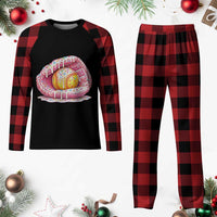 Softball Drip Plaid Pajama Set Ice Cream Sprinkles Softball Glove Girls Kid