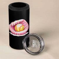 Softball Drip 4 in 1 Can Cooler Tumbler Ice Cream Sprinkles Softball Glove Girls Kid