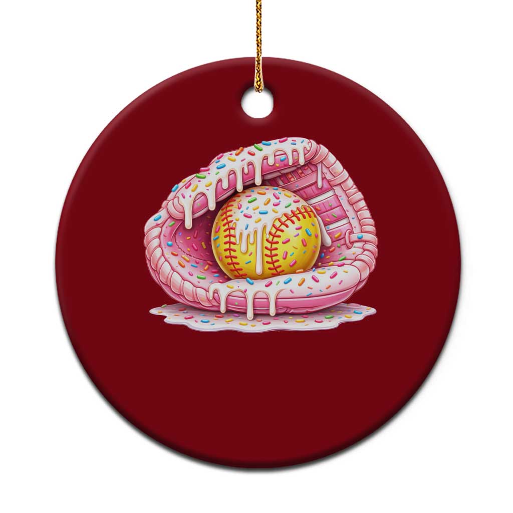 Softball Drip Ceramic Ornament Ice Cream Sprinkles Softball Glove Girls Kid