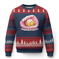 Softball Drip Ugly Christmas Sweater Ice Cream Sprinkles Softball Glove Girls Kid