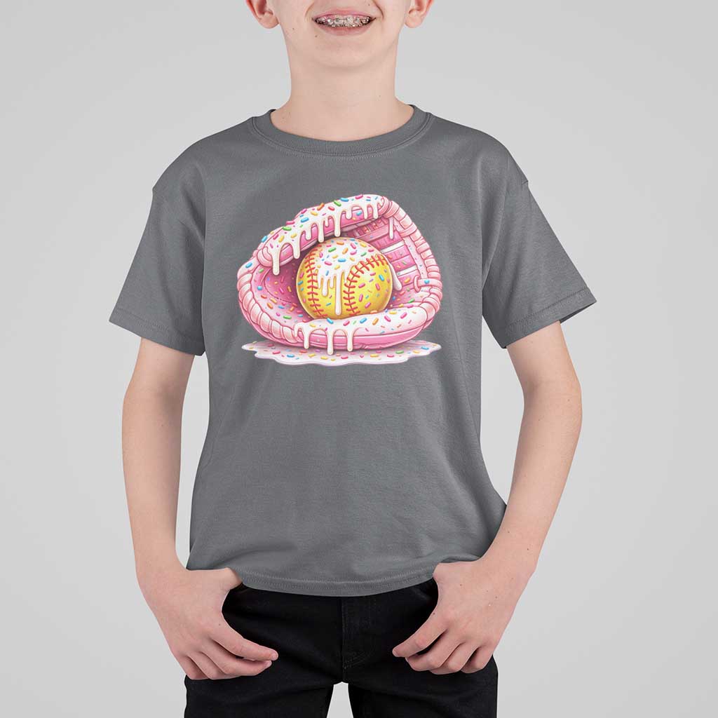 Softball Drip T Shirt For Kid Ice Cream Sprinkles Softball Glove Girls Kid