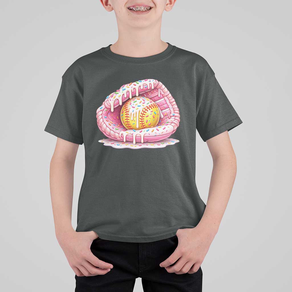 Softball Drip T Shirt For Kid Ice Cream Sprinkles Softball Glove Girls Kid