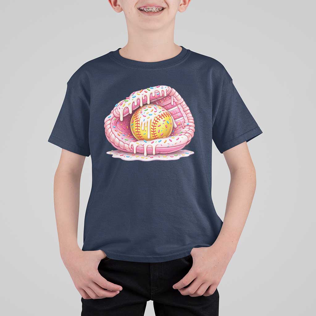 Softball Drip T Shirt For Kid Ice Cream Sprinkles Softball Glove Girls Kid