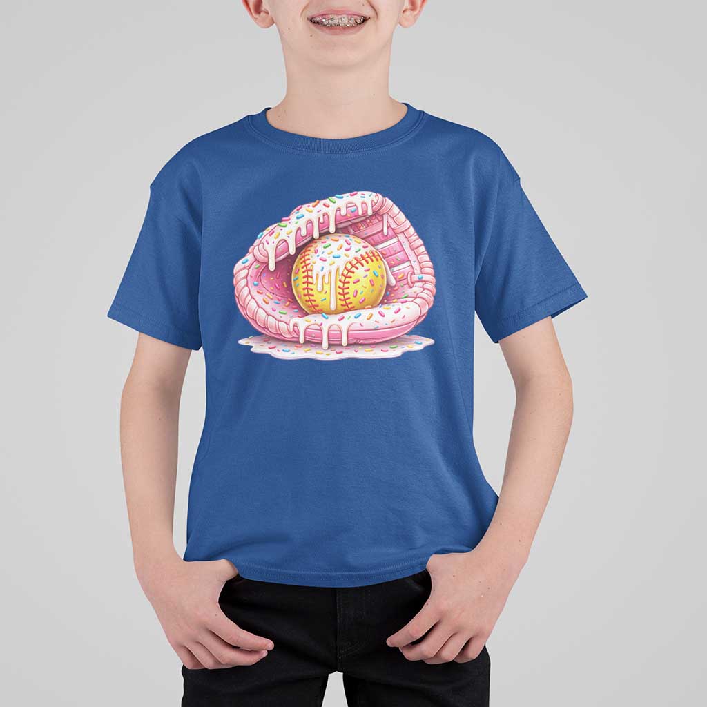 Softball Drip T Shirt For Kid Ice Cream Sprinkles Softball Glove Girls Kid