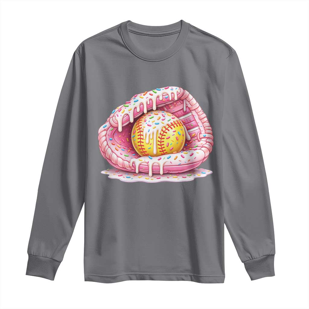 Softball Drip Long Sleeve Shirt Ice Cream Sprinkles Softball Glove Girls Kid