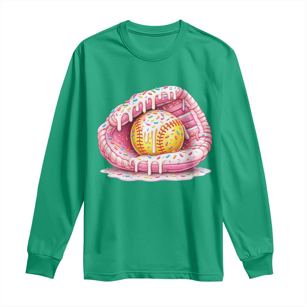 Softball Drip Long Sleeve Shirt Ice Cream Sprinkles Softball Glove Girls Kid
