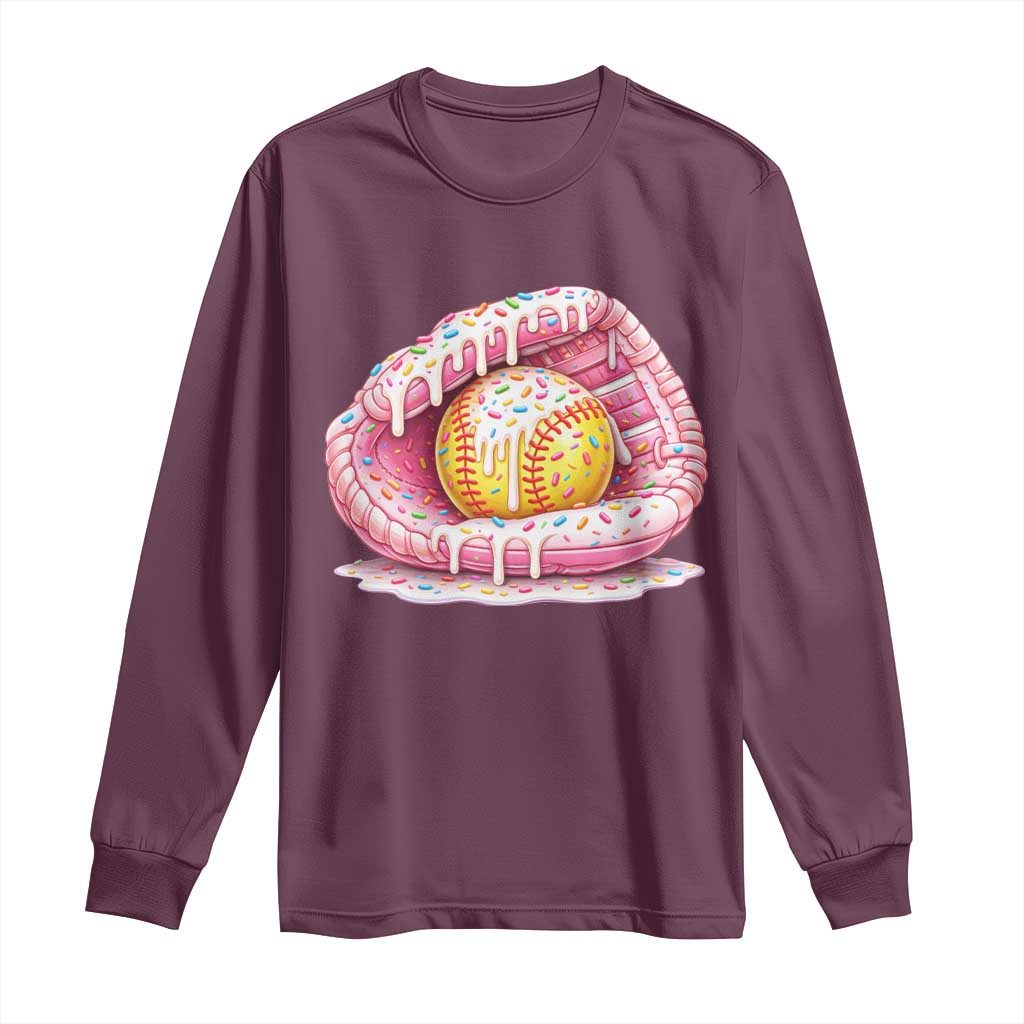 Softball Drip Long Sleeve Shirt Ice Cream Sprinkles Softball Glove Girls Kid