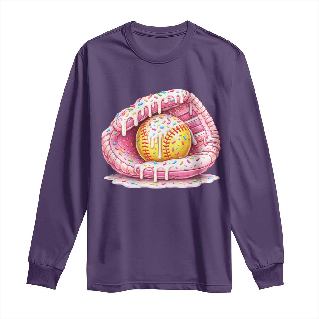 Softball Drip Long Sleeve Shirt Ice Cream Sprinkles Softball Glove Girls Kid